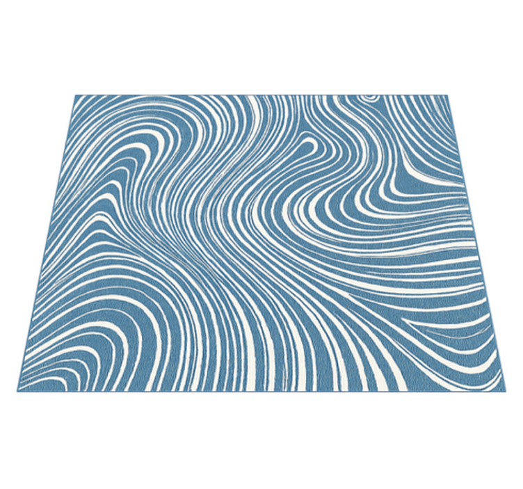 Tapis vinyle extérieur vagues bleues abstraites - TenStickers