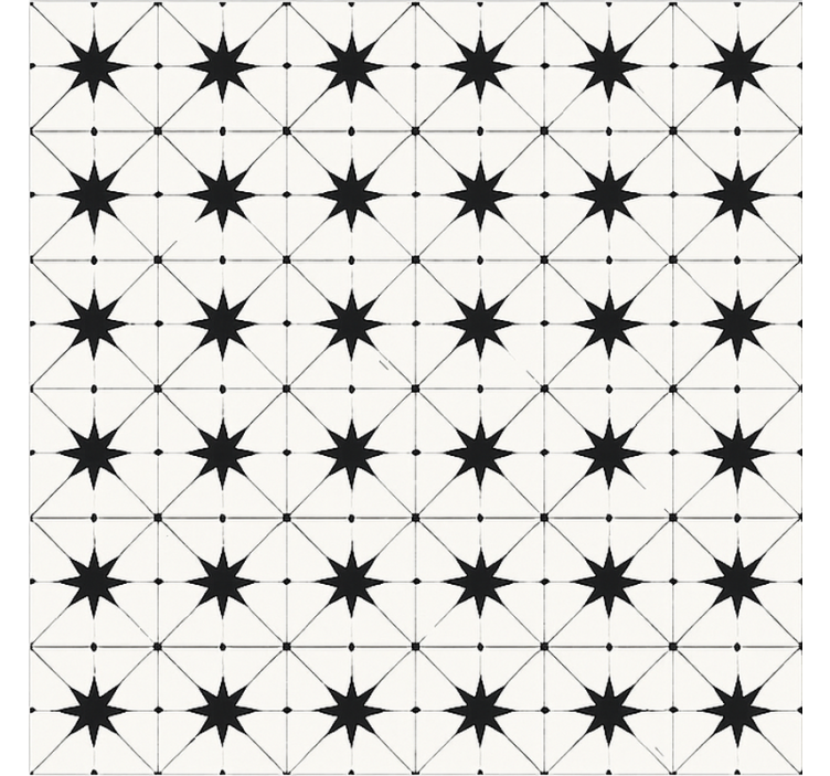 Tapis vinyle salle a manger motif étoile encaustique - TenStickers