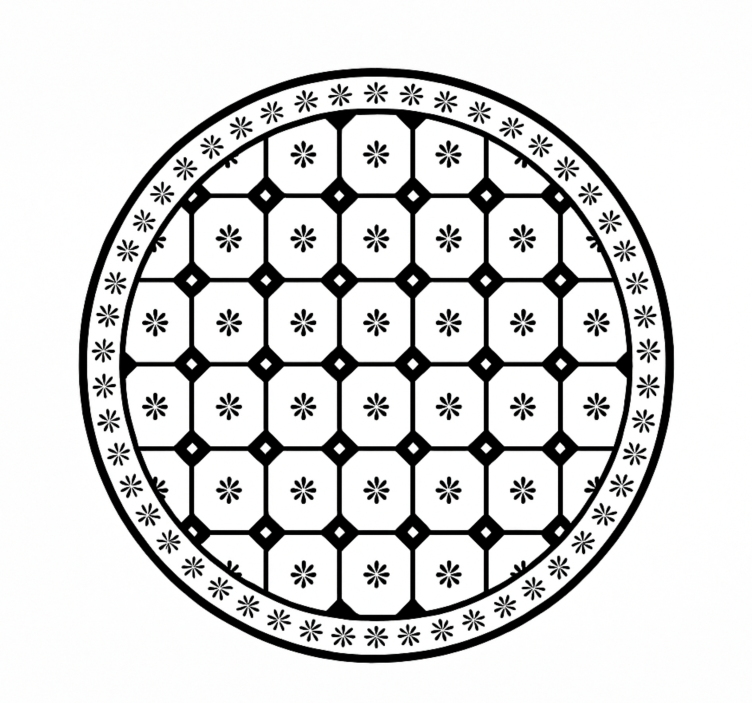 Tapis vinyle salle a manger motif de carreaux noir et blanc - TenStickers