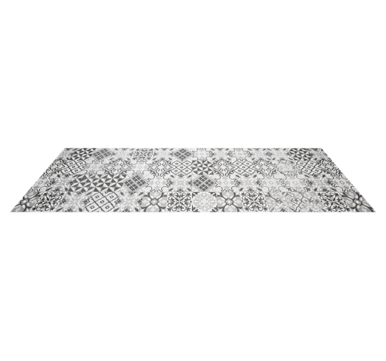Tapis vinyle cuisine mosaïque complexe en gris - TenStickers