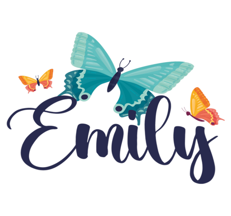 Tapis vinyle animal papillons bicolores avec nom - TenStickers