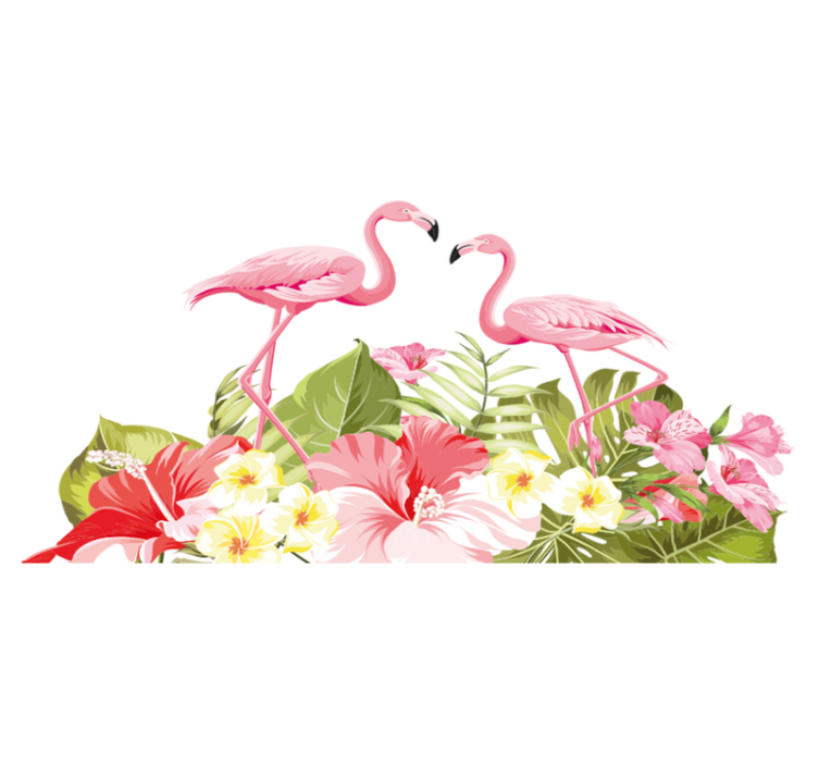Tapis vinyle animal fleur tropicale flamant - TenStickers