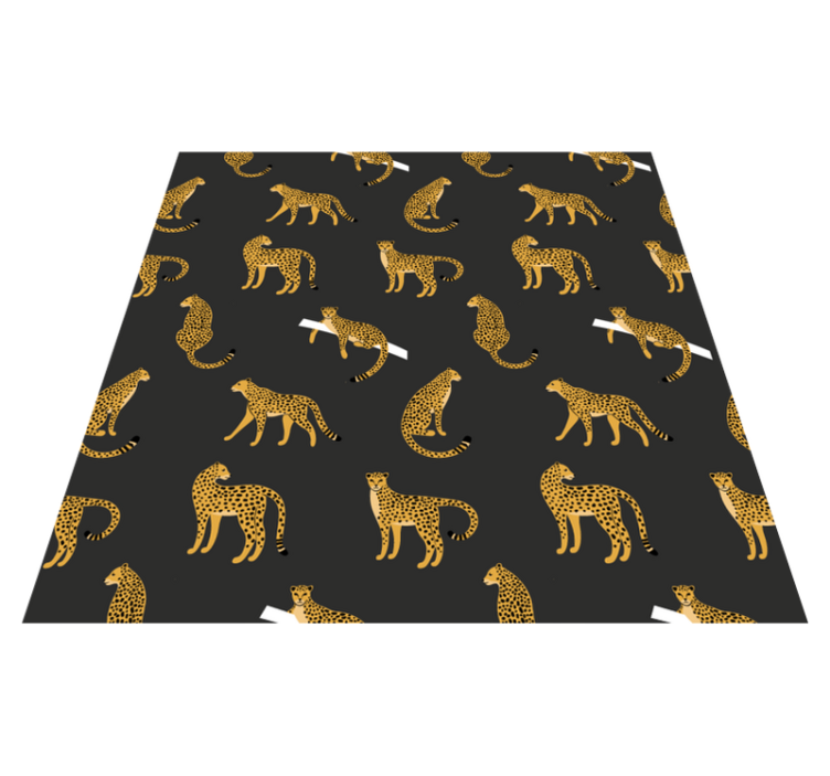 Tapis vinyle animal léopards sur fond sombre - TenStickers