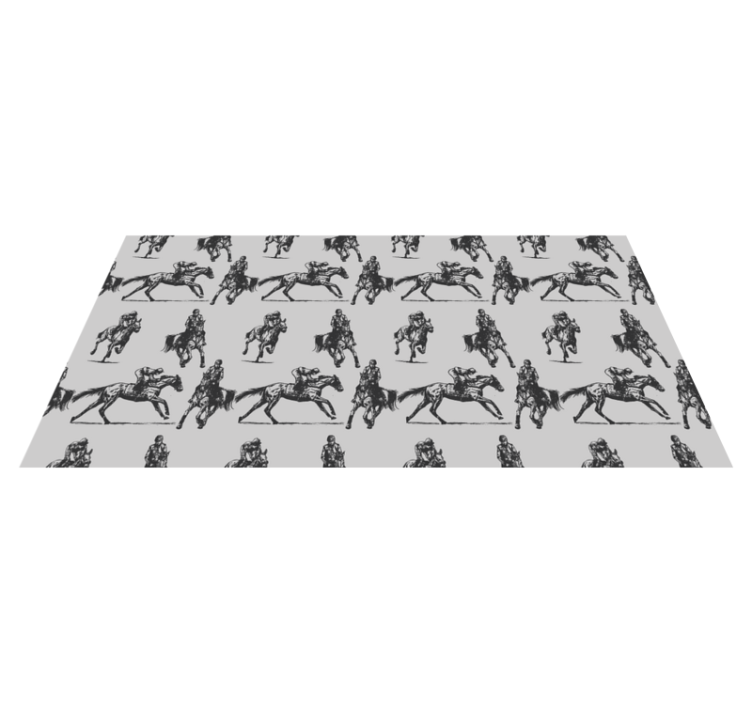 Tapis vinyle animal chevaux western gris - TenStickers