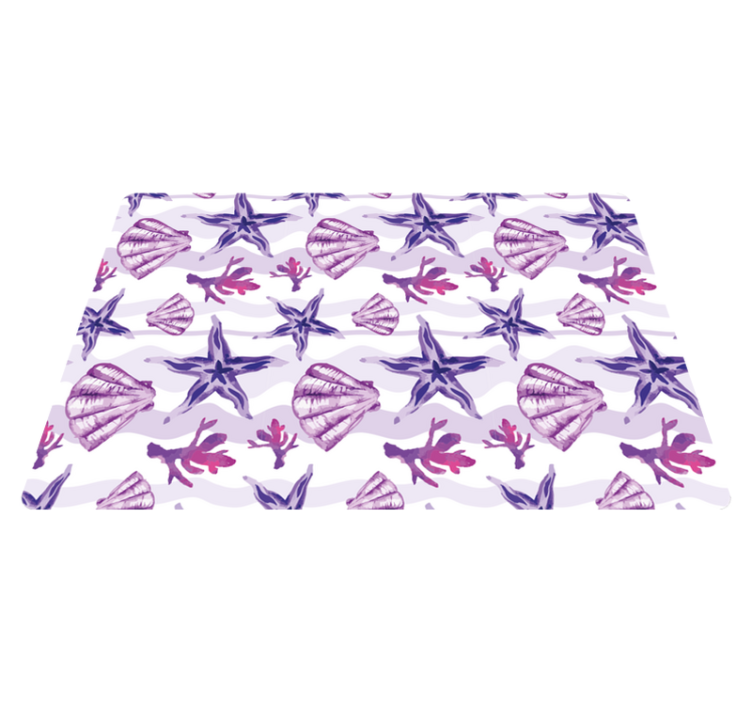 Tapis vinyle animal coquillage violet et étoile de mer - TenStickers