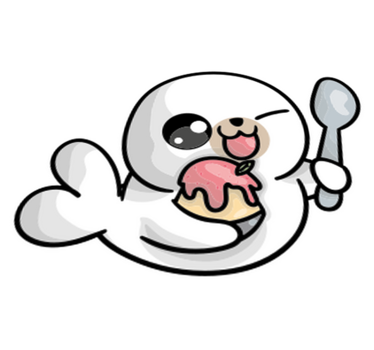 Tapis vinyle animal phoque bébé animé - TenStickers