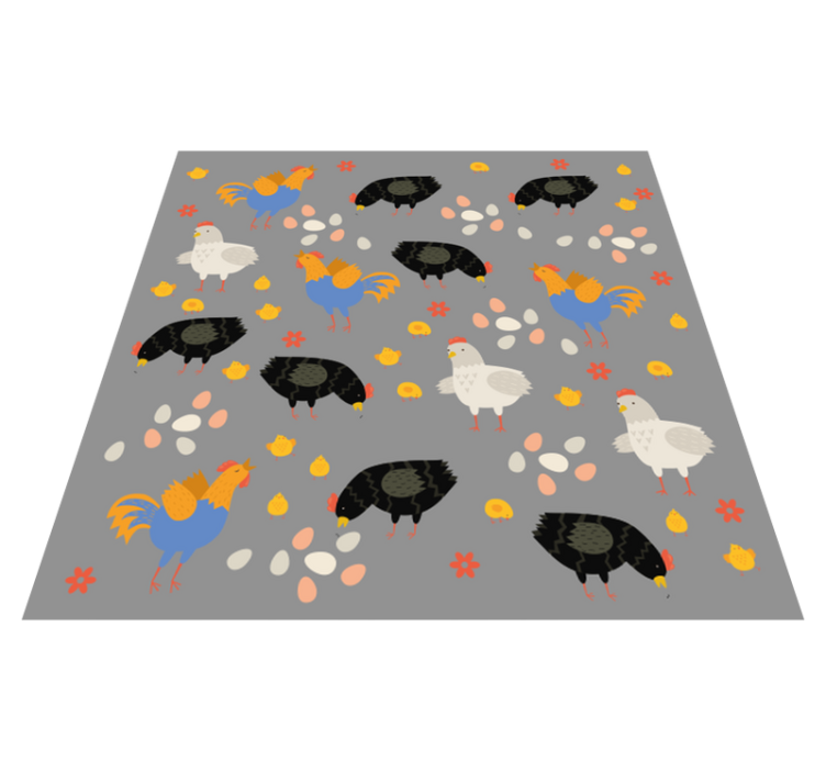 Tapis vinyle animal motif poules dans le enclos - TenStickers