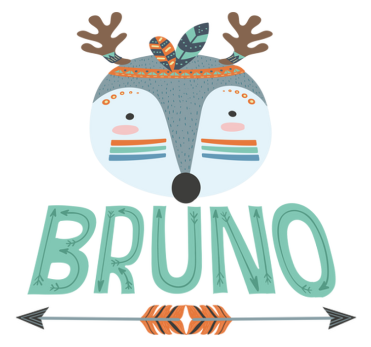 Tapis vinyle animal cerf nordique avec prénom - TenStickers