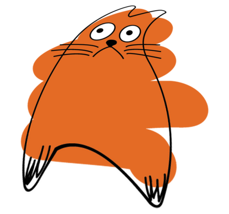 Tapis vinyle animal silhouette originale orange - TenStickers