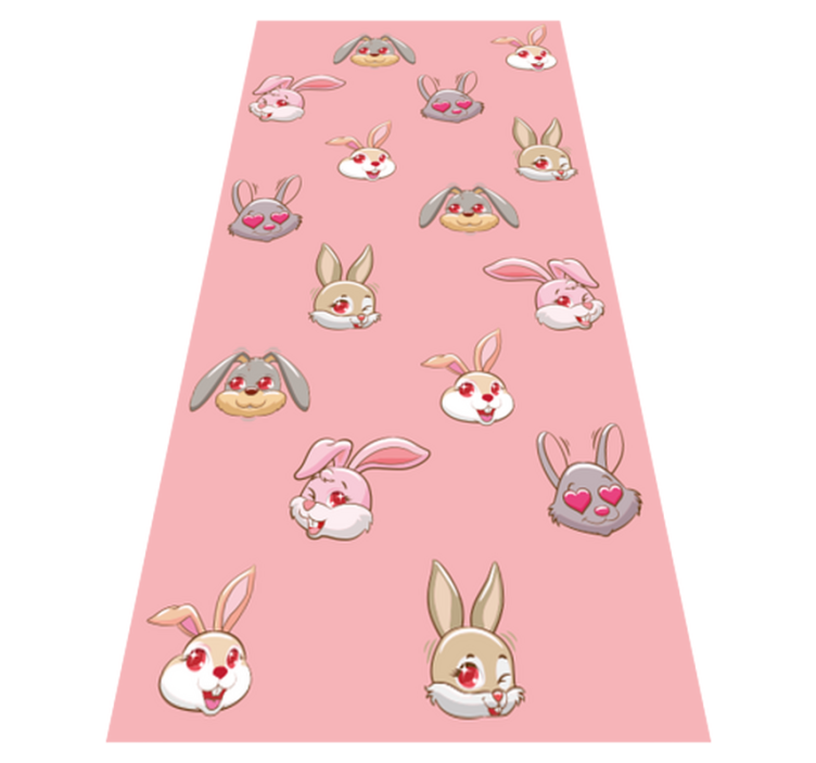 Tapis vinyle animal visages de lapins mignons - TenStickers