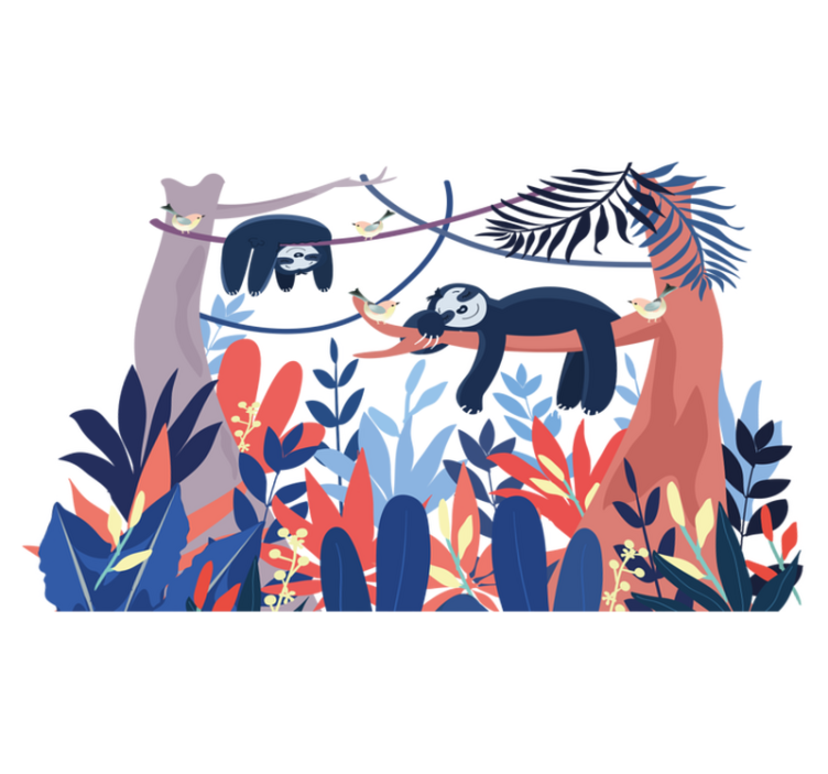 Tapis vinyle animal scène de paresseux amusants - TenStickers