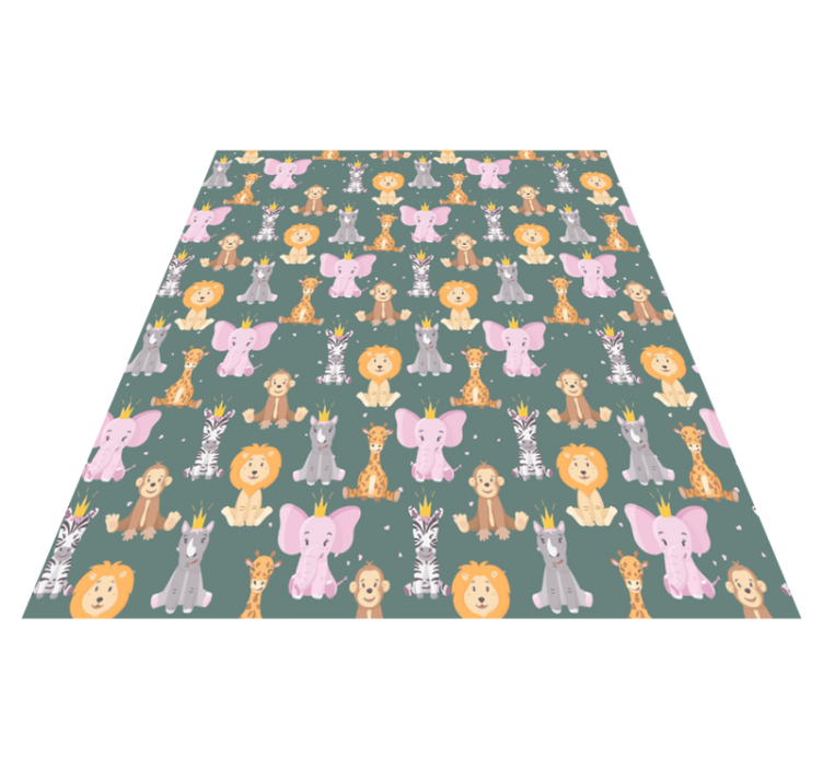 Tapis vinyle animal traits d'animaux charmants - TenStickers