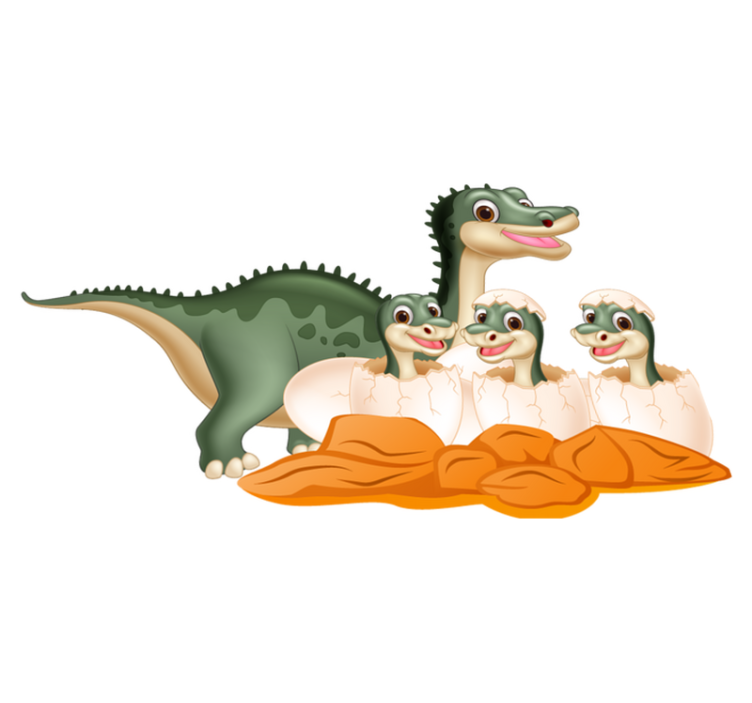 Tapis vinyle animal famille de jolis dinosaures - TenStickers