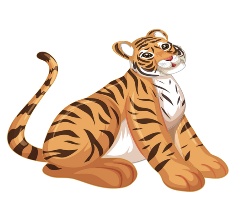 Tapis vinyle animal petit tigre joueur - TenStickers