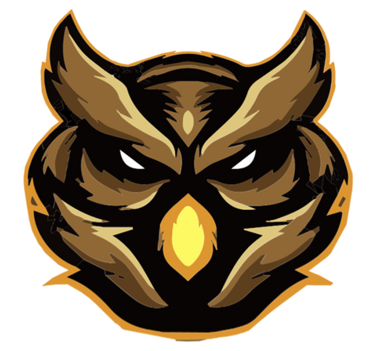 Tapis vinyle animal Écusson de hibou féroce - TenStickers