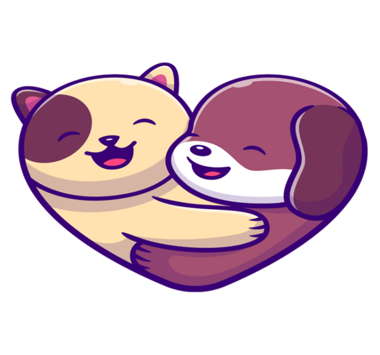 Tapis vinyle animal étreinte d'animaux mignons - TenStickers