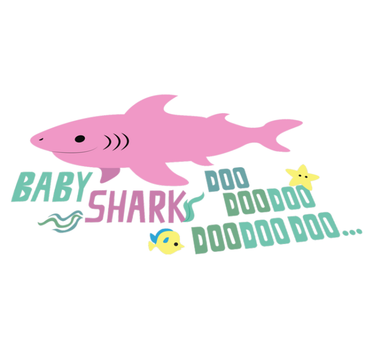 Tapis vinyle animal paroles de la chanson baby shark - TenStickers