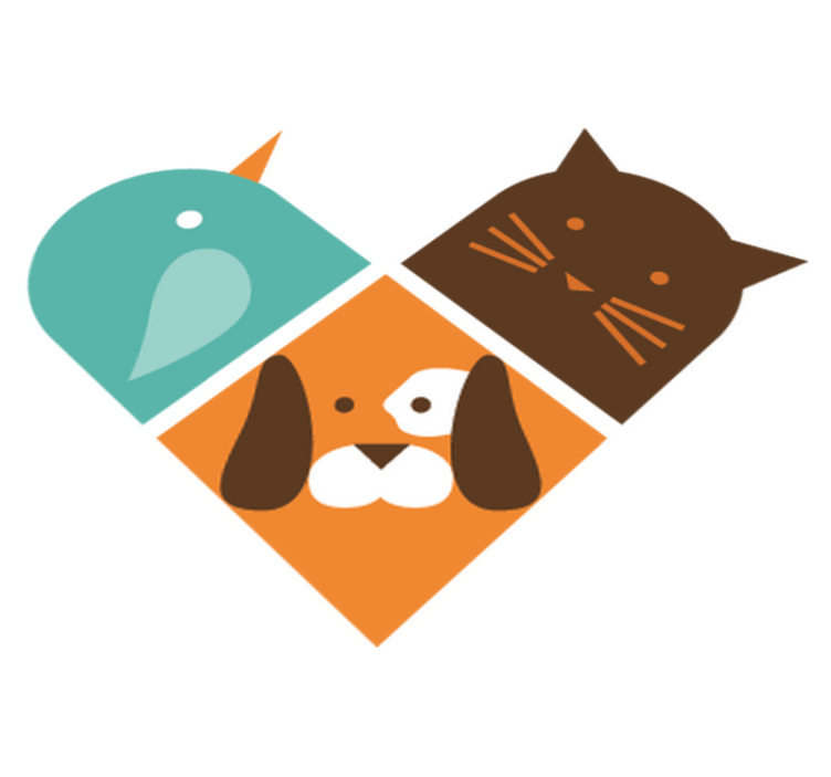 Tapis vinyle animal visages d'animaux colorés - TenStickers