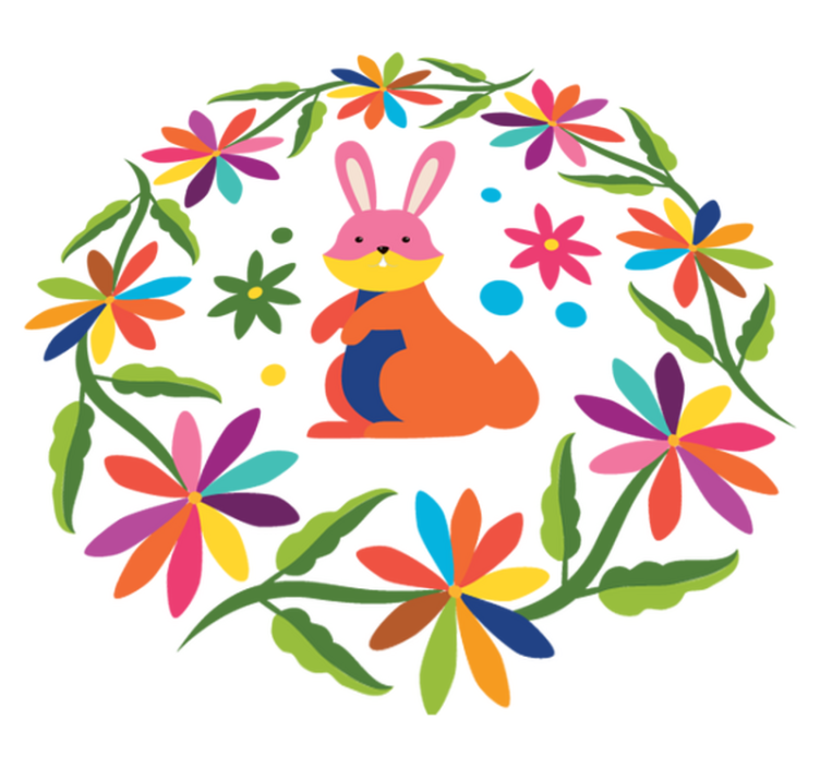 Tapis vinyle animal design de lapin coloré - TenStickers