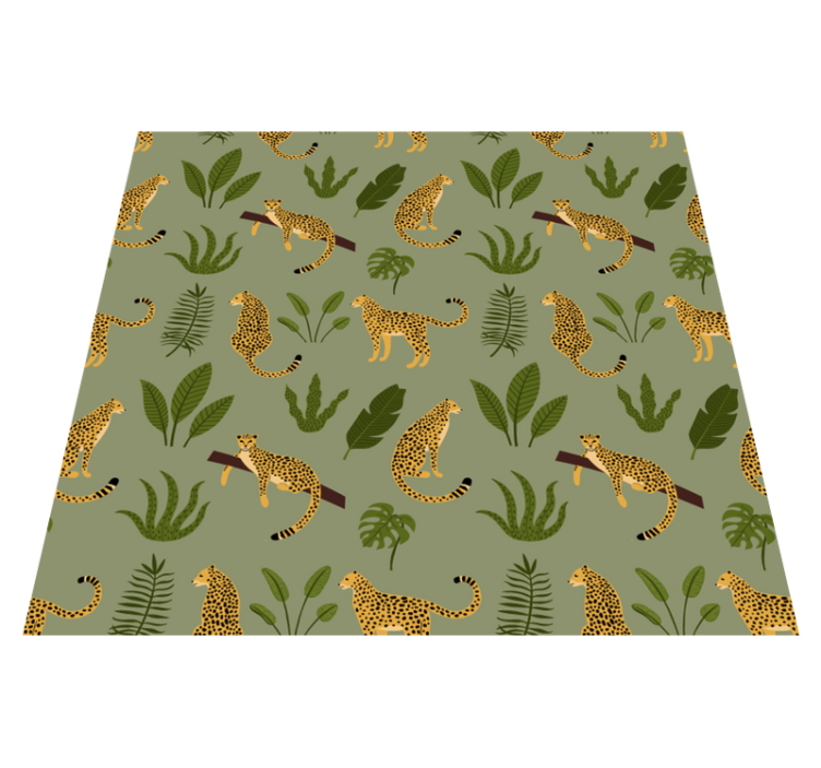 Tapis vinyle animal motif léopard jungle - TenStickers