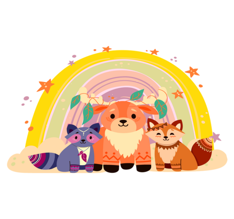 Tapis vinyle animal trio de créatures charmantes - TenStickers