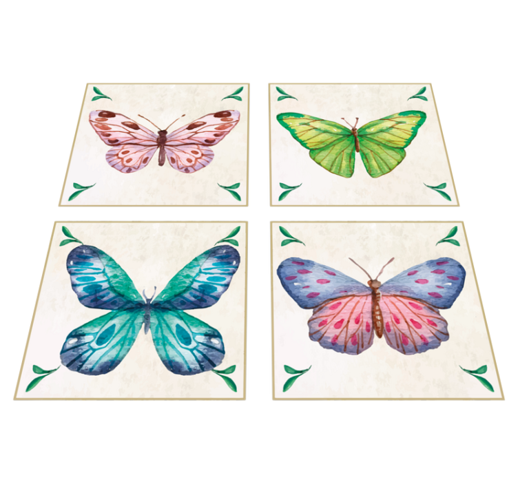 Tapis vinyle animal designs de papillons vifs - TenStickers