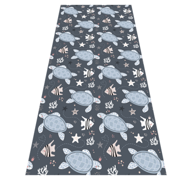 Tapis vinyle animal tortues et poissons sous-marins - TenStickers