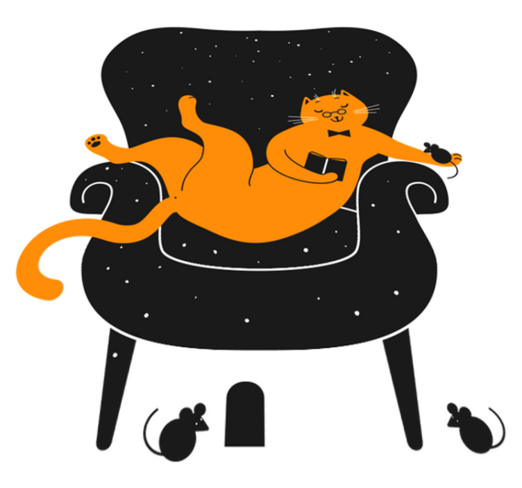 Tapis vinyle animal chat et souris - TenStickers