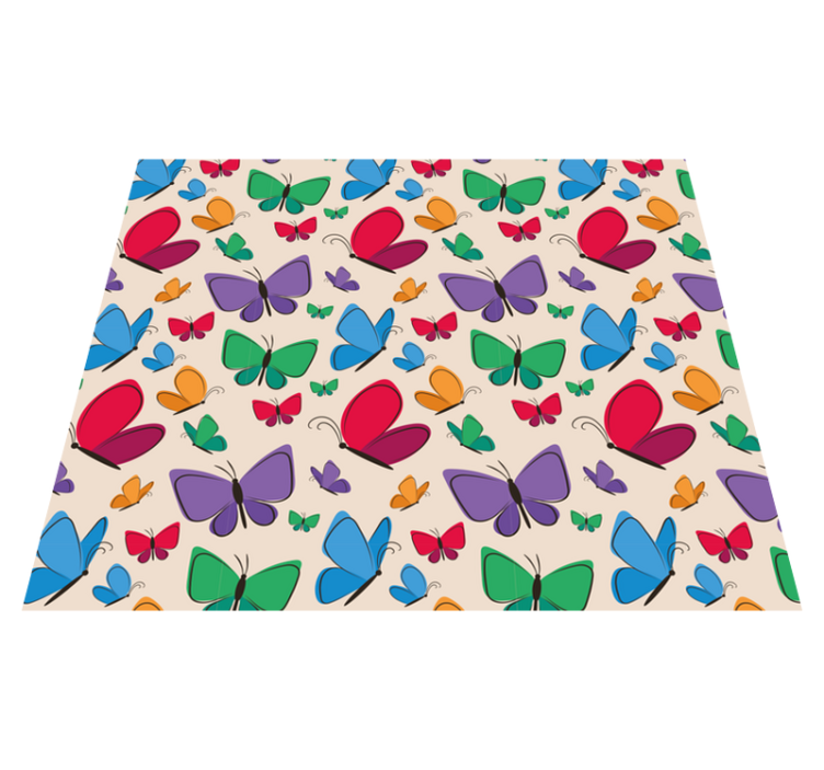Tapis vinyle animal papillons volants pour enfants - TenStickers