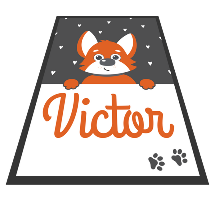 Tapis vinyle animal affiche enfant chien avec nom - TenStickers