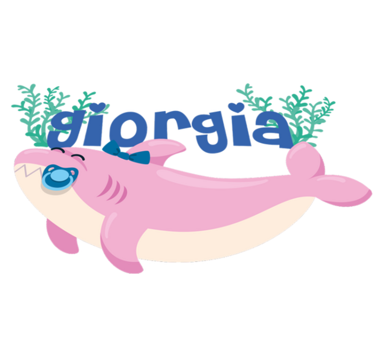 Tapis vinyle animal requin bébé avec prénom fille - TenStickers