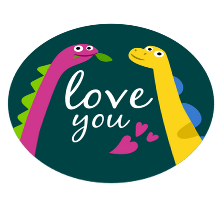 Tapis vinyle animal dinosaure je t'aime - TenStickers