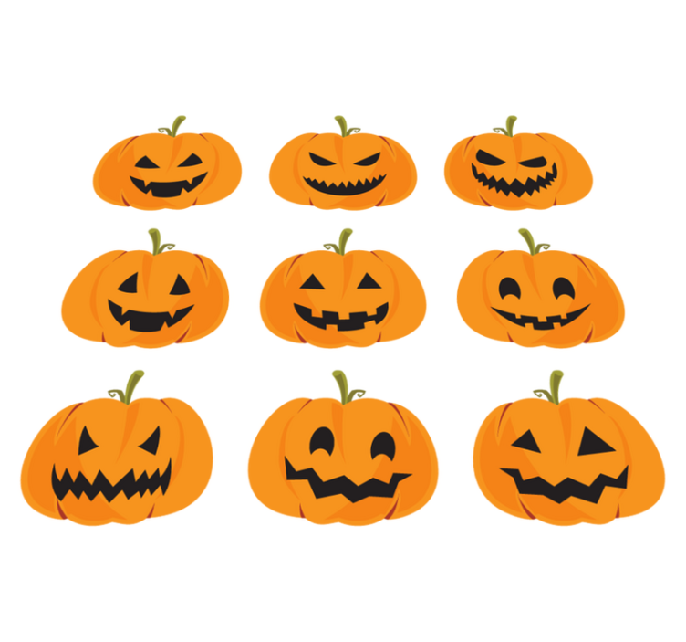 Tapis vinyle pour halloween set de citrouilles - TenStickers