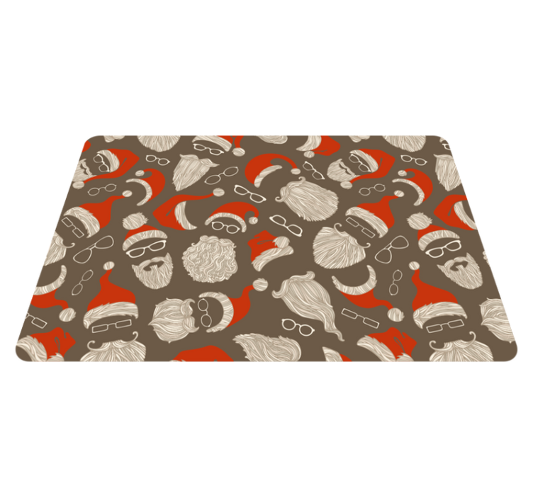 Tapis vinyle noël motif visage de père noël vintage - TenStickers