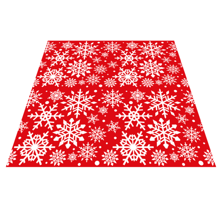 Tapis vinyle noël flocons de neige rouges - TenStickers