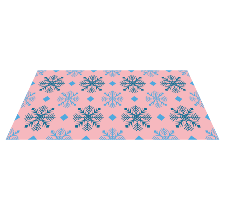 Tapis vinyle noël motif flocons rose et bleu - TenStickers