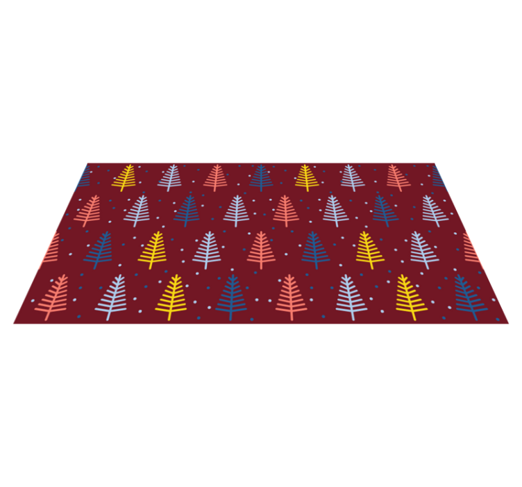 Tapis vinyle noël motif coloré de sapins - TenStickers