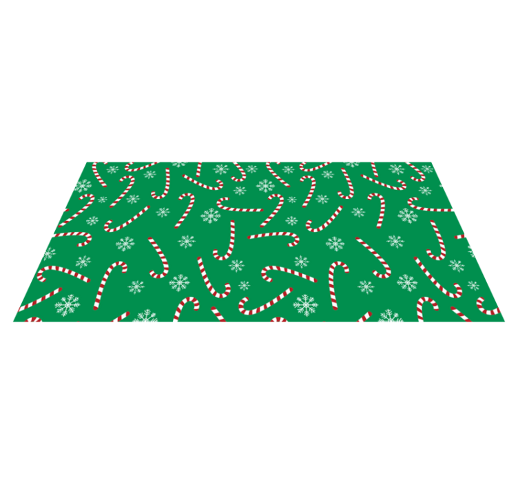 Tapis vinyle noël motif canne en sucre - TenStickers