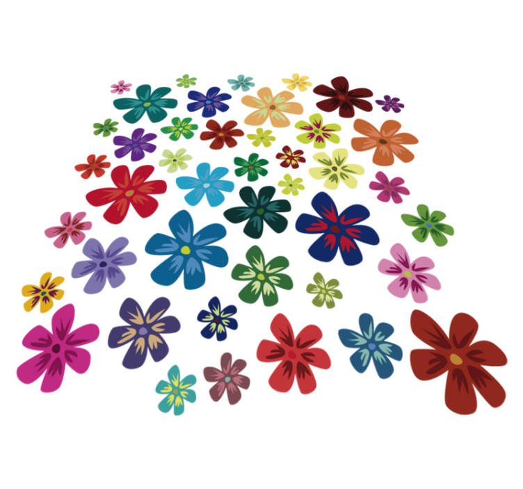 Tapis vinyle fleurs et plantes couleurs vives - TenStickers