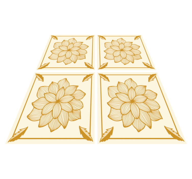 Tapis vinyle fleurs et plantes motif paisley - TenStickers