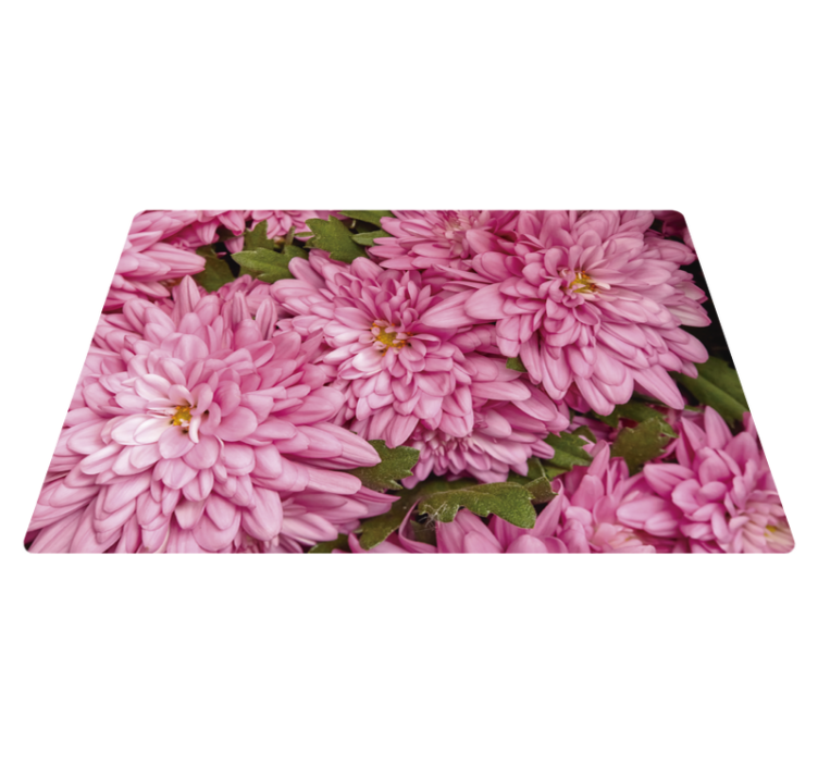 Tapis vinyle fleurs et plantes printemps rose - TenStickers