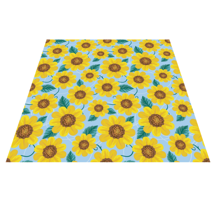 Tapis vinyle fleurs et plantes tournesols - TenStickers
