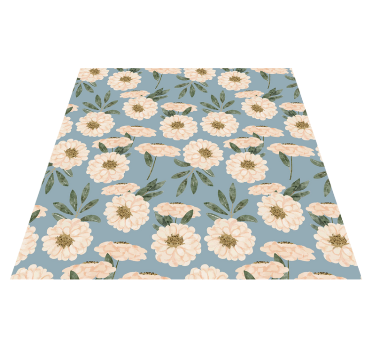 Tapis vinyle fleurs et plantes peinture exotique - TenStickers