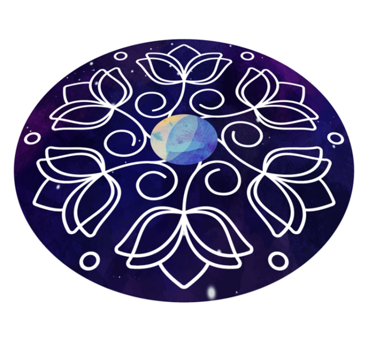 Tapis vinyle fleurs et plantes motif lotus - TenStickers