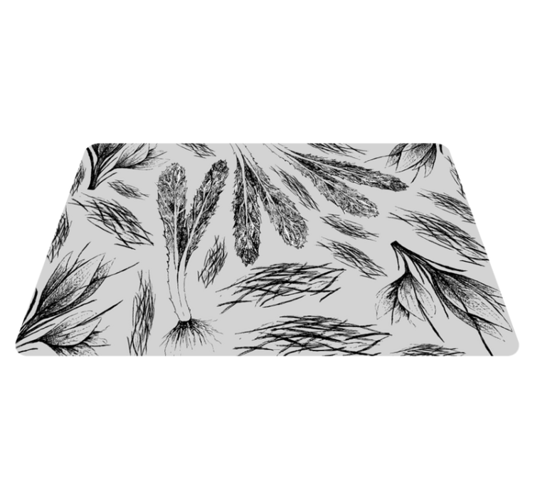 Tapis vinyle fleurs et plantes motif gris séché - TenStickers