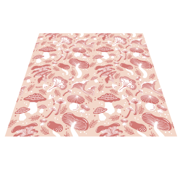 Tapis vinyle fleurs et plantes champignons de forêt - TenStickers
