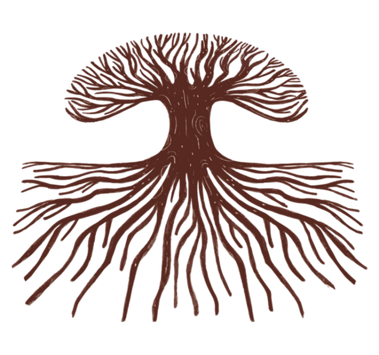 Tapis vinyle fleurs et plantes arbre de vie racines longues - TenStickers