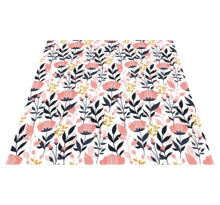 Tapis vinyle fleurs et plantes fleurs roses - TenStickers