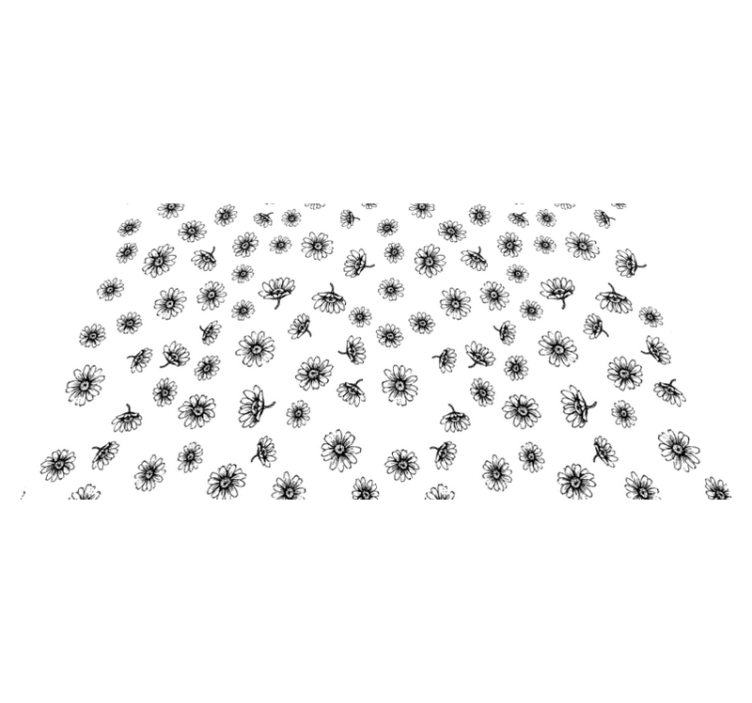 Tapis vinyle fleurs et plantes marguerites contour - TenStickers