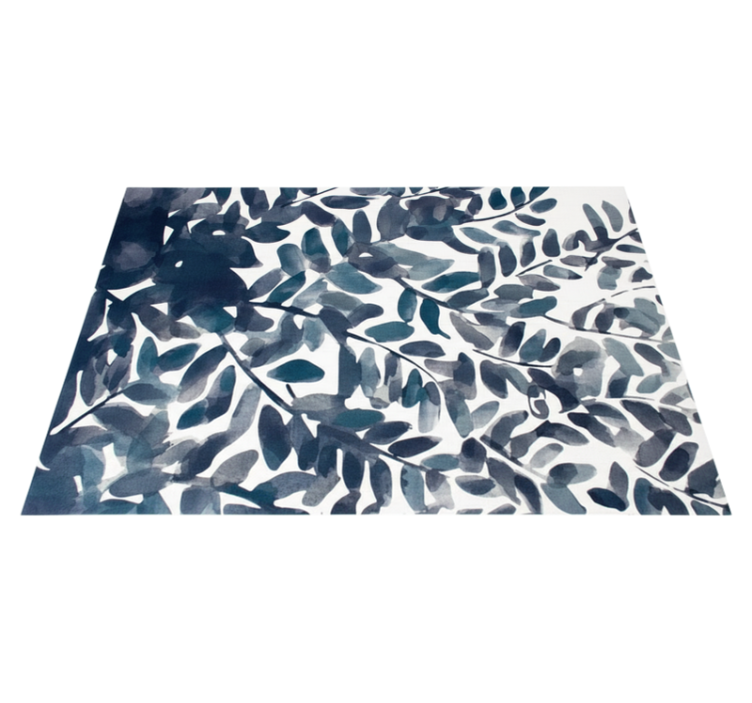 Tapis vinyle fleurs et plantes motif feuilles aquarelle - TenStickers